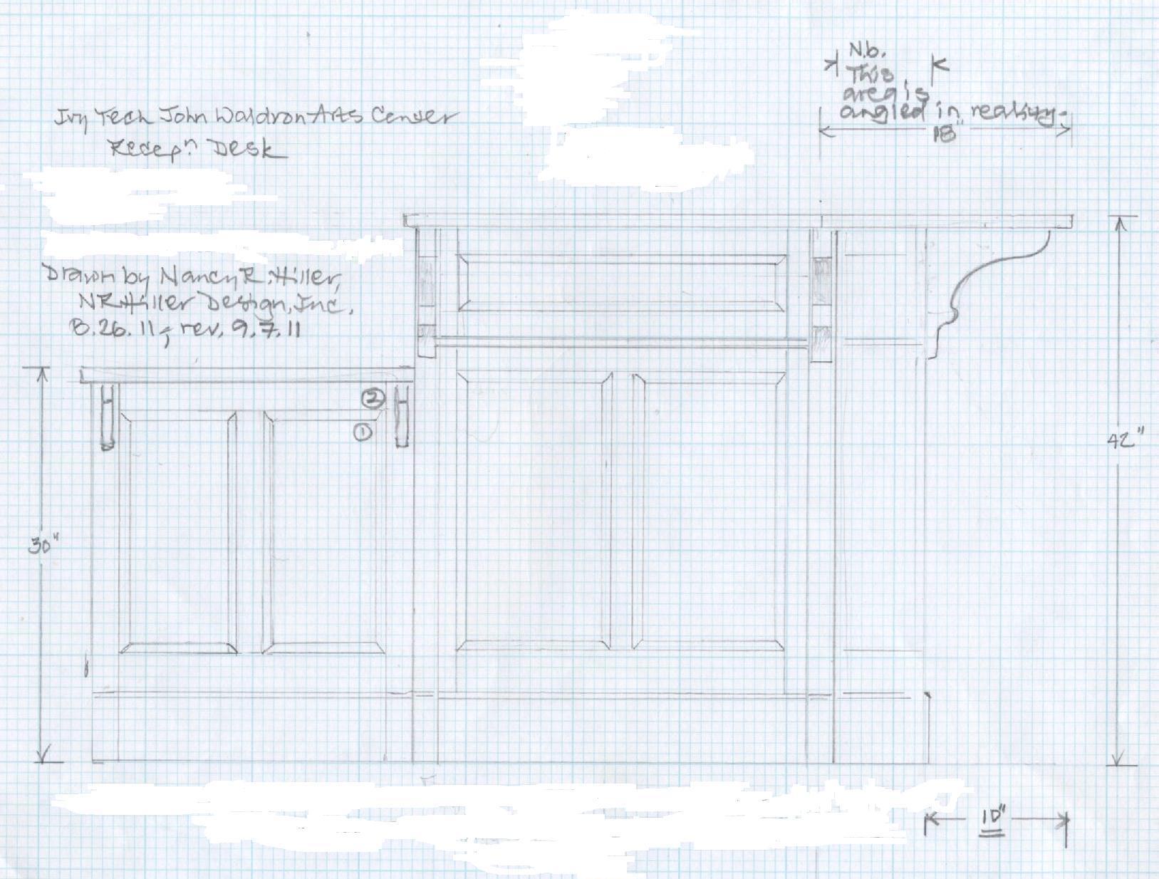 reception desk construction drawings