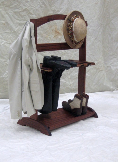 boot rack with jacket and hat
